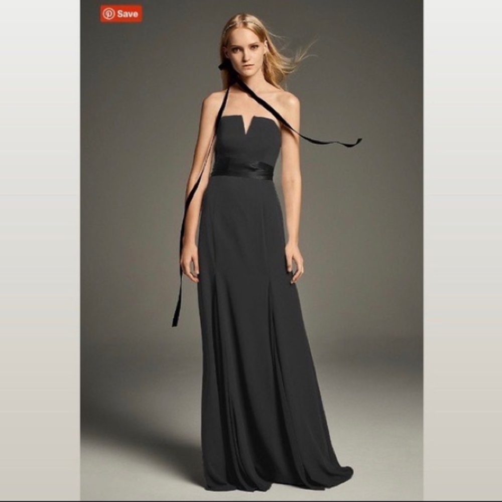 White By Vera Wang Dresses Black Vera Wang V-Wire Crepe Mermaid Bridesmaid Dress